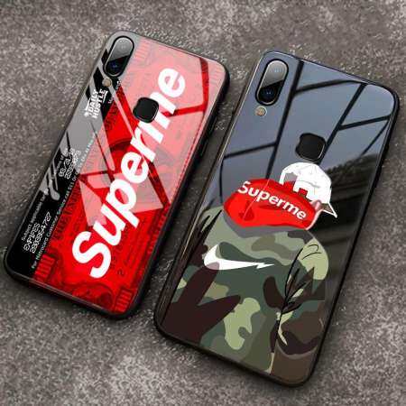 กระจกเทมเปอร์กรณี VIVO Y95 กับ Instagram Supreme SUP Design คลุมทั้งหมดปลอกกันกระแทกสำหรับ VIVO Y95 กรณี