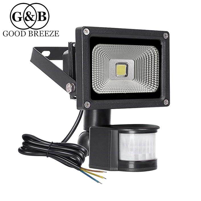 G B Led Outdoor Floodlight 10w Pir Security Light With Motion Sensor 900 Lumen Ip 65 Waterproof 60w Halogen Lights Equivalent Replacement Daylight