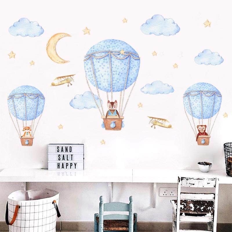 Hot Air Balloon Cute Animals Wall Stickers Removable Kids Nursery - Hot Air Balloon Wall Art Nursery Hot Air Balloon Cute Animals Wall Stickers Removable Kids Nursery - Hot Air Balloon Wall Art Nursery