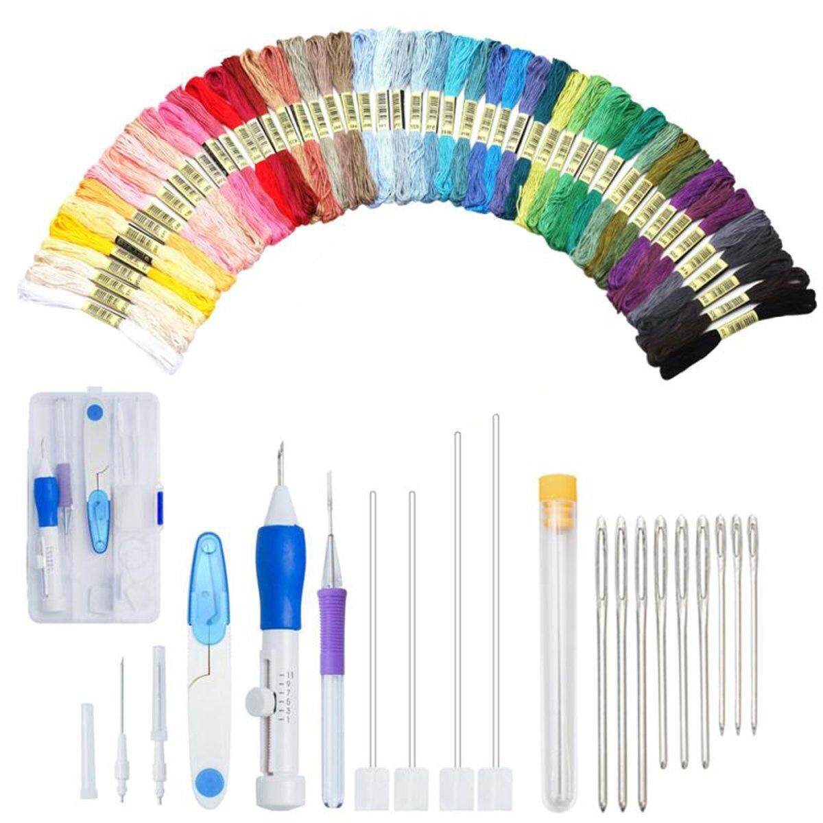 Magic DIY ABS Plastic Stitching Embroidery Pen Set Punch Needle Knitting Sewing