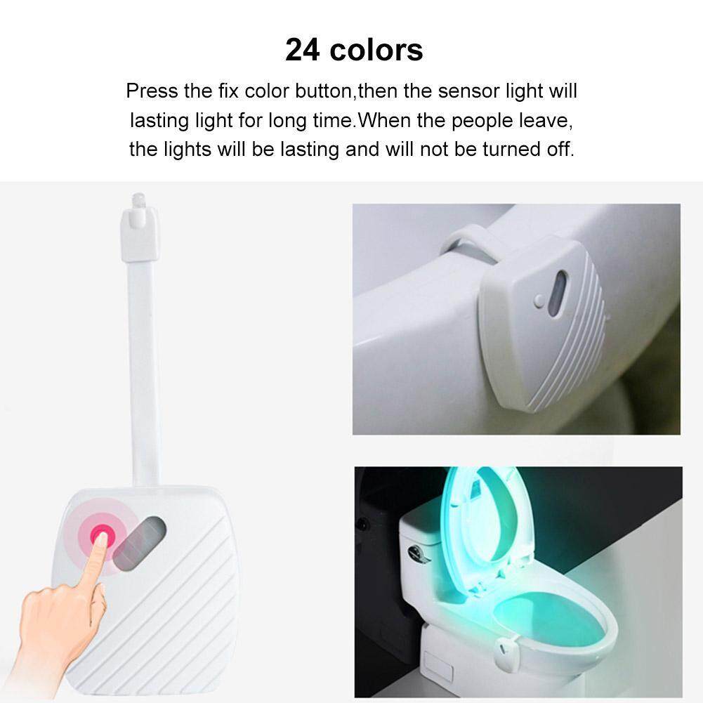 Smart Bathroom Toilet LED Body Motion Seat Sensor Lamp 24 Color Night Light