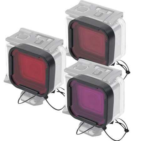 3Pcs Red Pink Purple Underwater Diving Filters Set for Gopro Hero 5 / 6