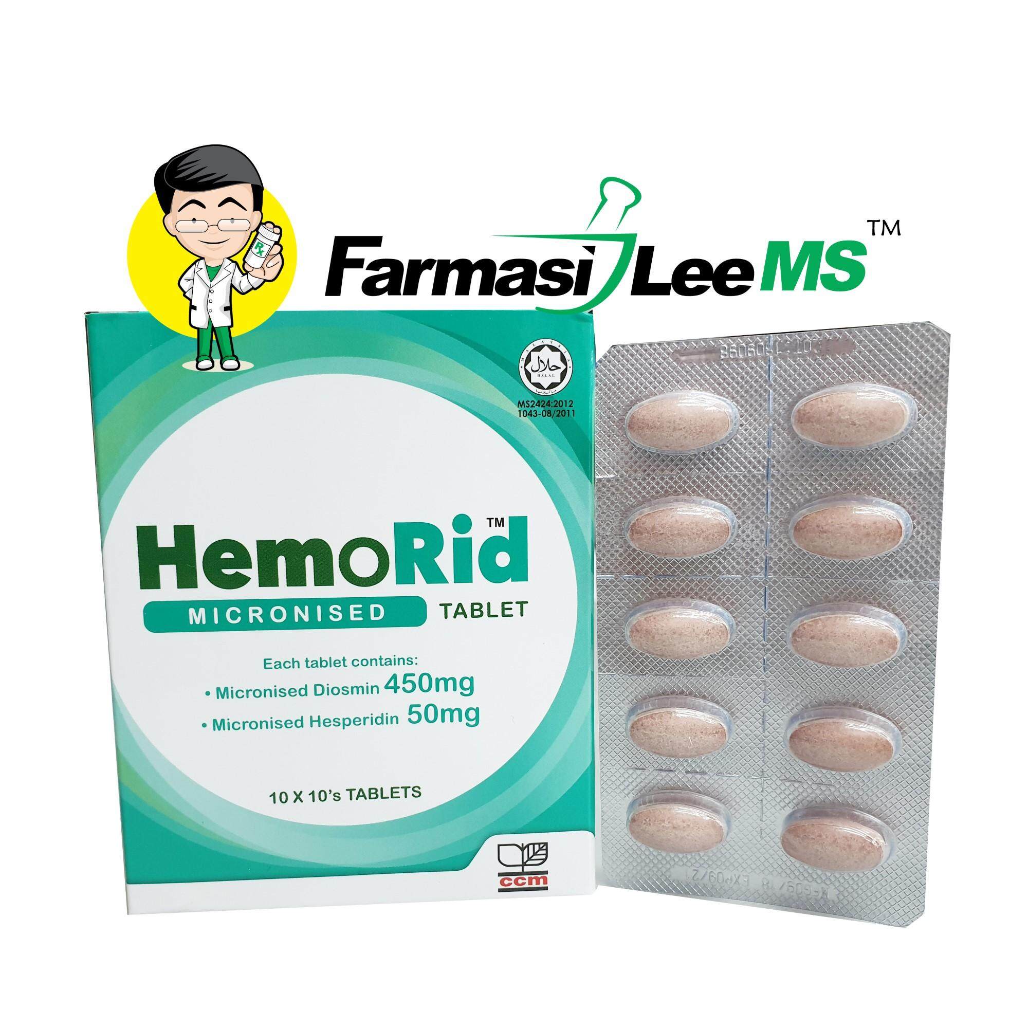 Hemo Rid Micronised Hemorid Tablet 100 tablets (Exp 12/2025) Lazada