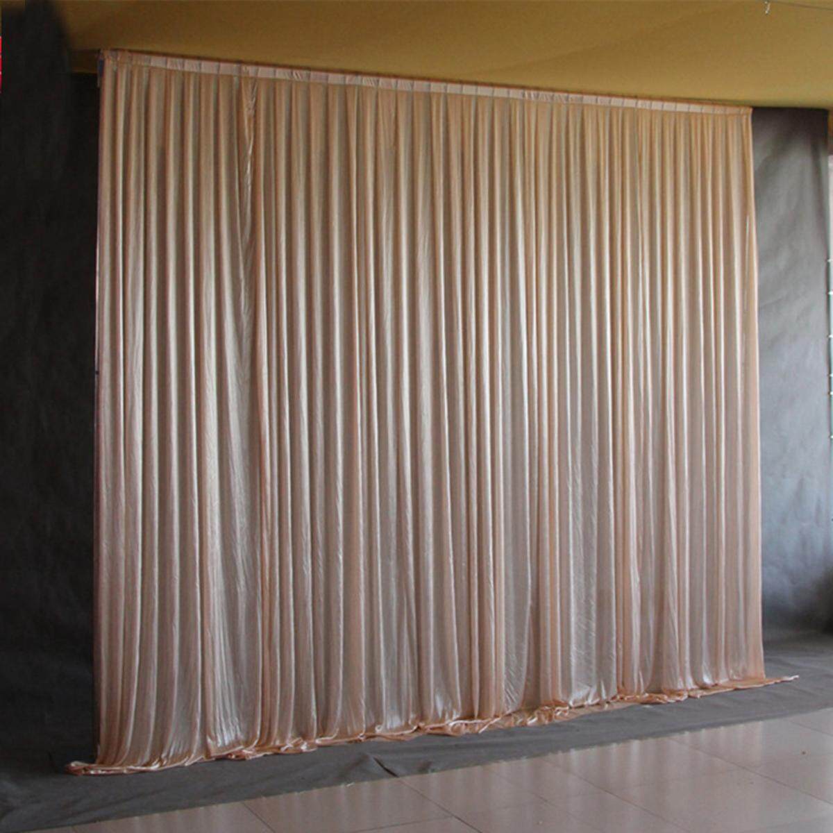 White Silk Wedding Party Backdrop Curtain Drapes Background Studio Draping 2.4M