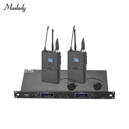 Muslady U-6002 Professional Dual-Channel UHF Wireless Mic System for Business Meeting Public Speech Classroom Teaching eu plug