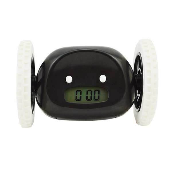 Digital Alarm Clock Runaway Wheels Runing Moving Clocky Hide And Seek Clock Make You Awake Soon - intl