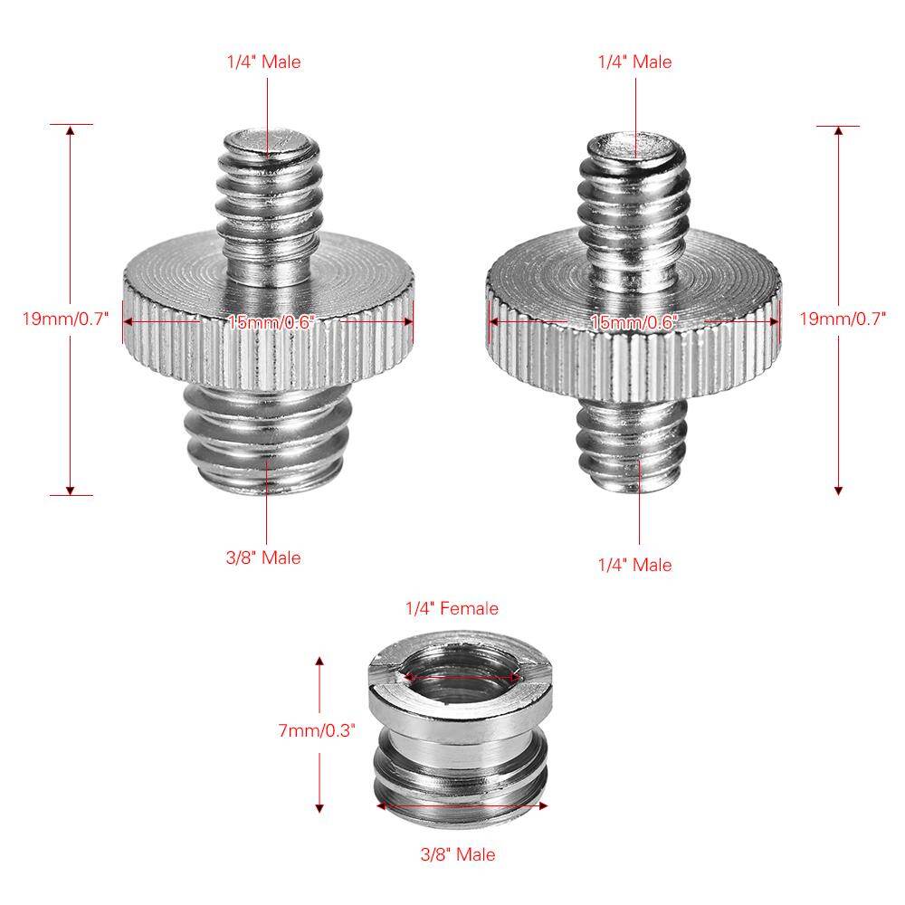 Andoer Bộ Gắn Bộ Chuyển Đổi Vít Có Ren 1/4 "-20 Và 3/8"-16 Bộ Chuyển Đổi Ống Lót Giảm Tốc Cho Giá Đỡ Ba Chân Máy Ảnh Giá Đỡ Đèn Đầu Bi Một Chân