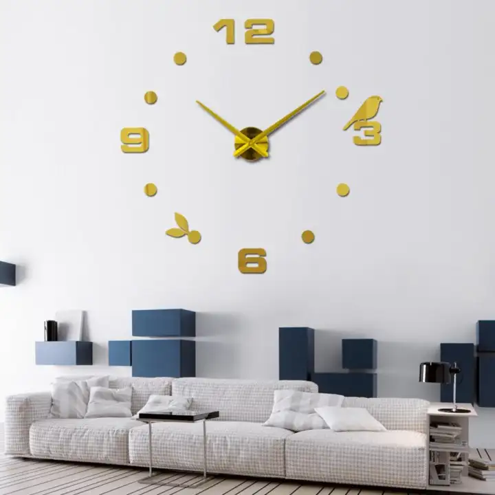 3d Diy Extra Large Numerals Luxury Mirror Wall Sticker Clock Home Numerals Luxury Mirror Wall Sticker