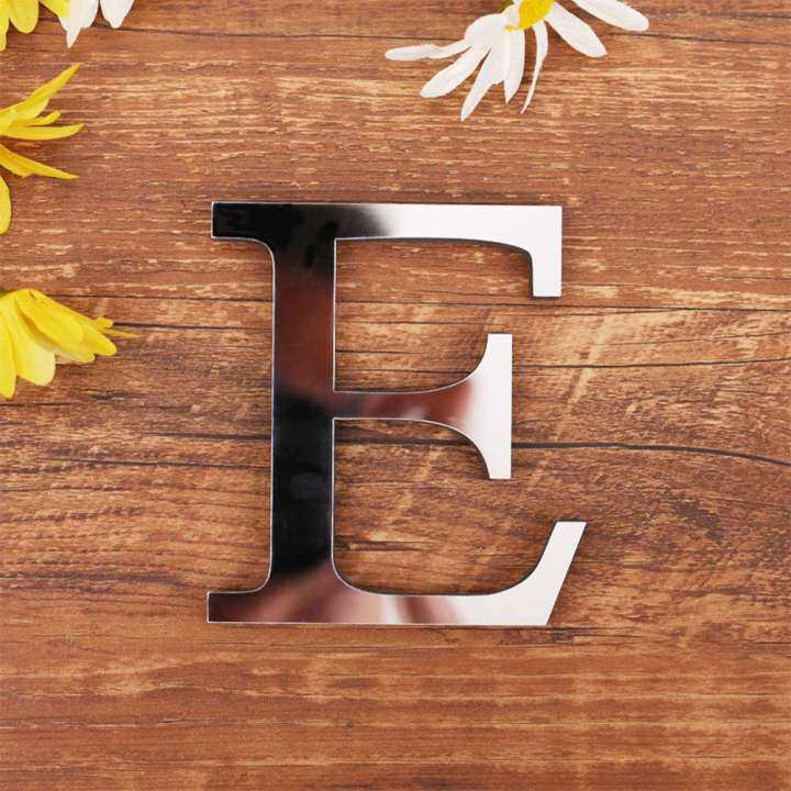 Outop 3d Mirror Wall Sticker Letters Diy Art Mural For Home Room Decoration Acrylic Decals Lazada