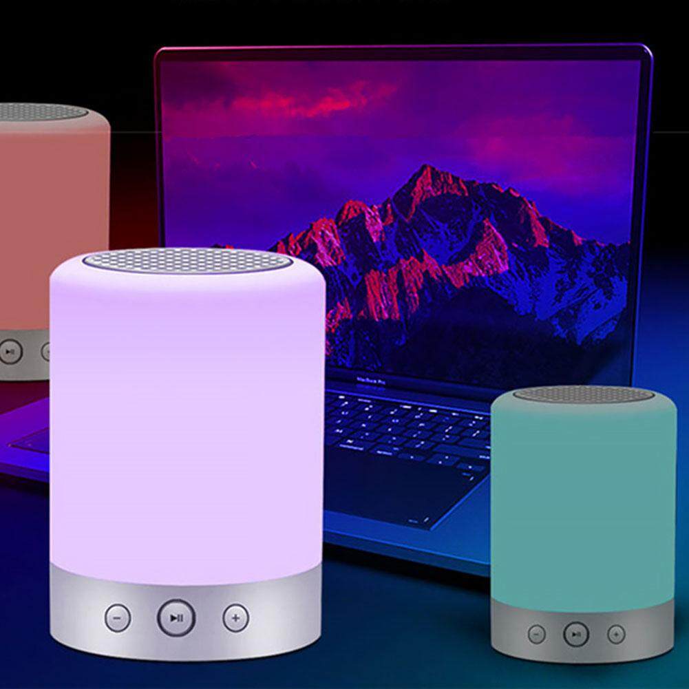 Đèn ngủ Để Bàn Bàn Loa Bluetooth Không Dây Đầu Giường Ấm Trắng Mờ