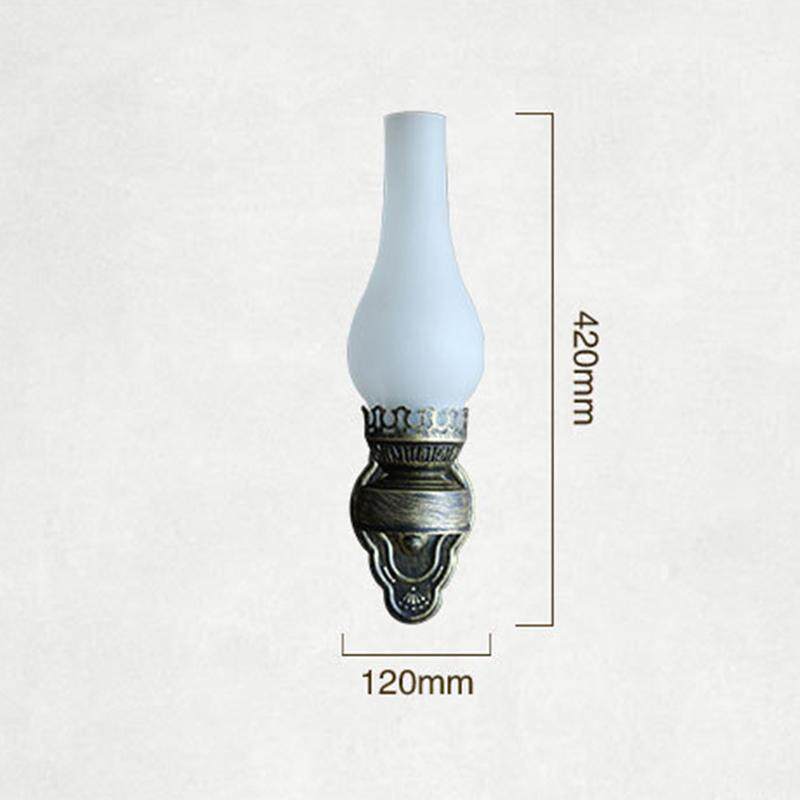 DIÊN QUÂN Mộc Mạc Bóng Thủy Tinh Tường Sconce, Cổ Dầu Lửa Đèn Treo Tường Kim Loại Ánh Sáng Đèn Ngủ