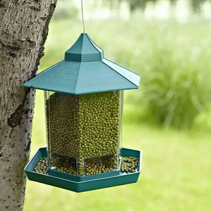Outdoor Burung Feeder Green Paviliun Outdoor Menggantung Wadah