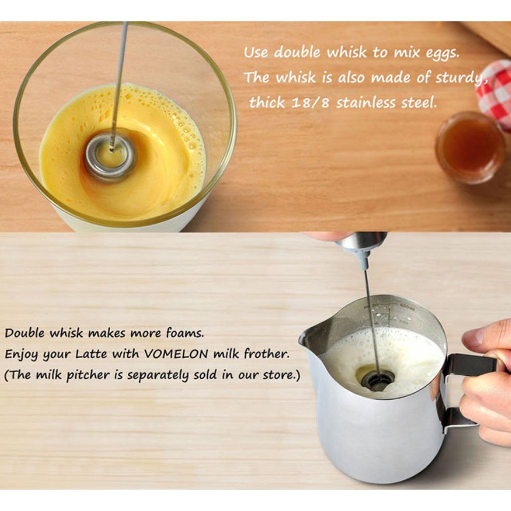 Blesiya Máy Tạo Bọt Sữa Cầm Tay Chạy Điện, ĐÔI MÙA XUÂN Whisk Dụng Cụ Pha Cà Phê Đầu