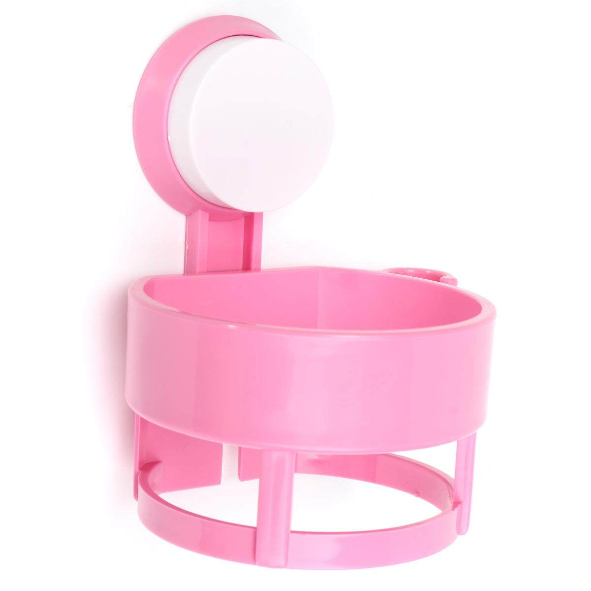 Asciugacapelli Scaffale Phon Supporto Ventose Essiccatore Capelli Mensola Bagno#Pink - intl