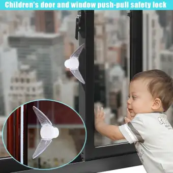 Window Sliding Door Lock Baby Safety Butterfly Shaped Lock Stopper
