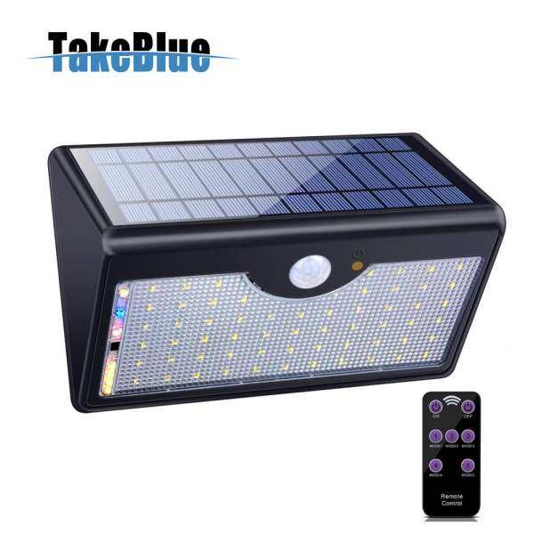 TakeBlue 60 LED Chống Nước Không Dây Đèn Năng Lượng Mặt Trời Ngoài Trời Di Động có Điều Khiển từ xa Đen 1 Gói