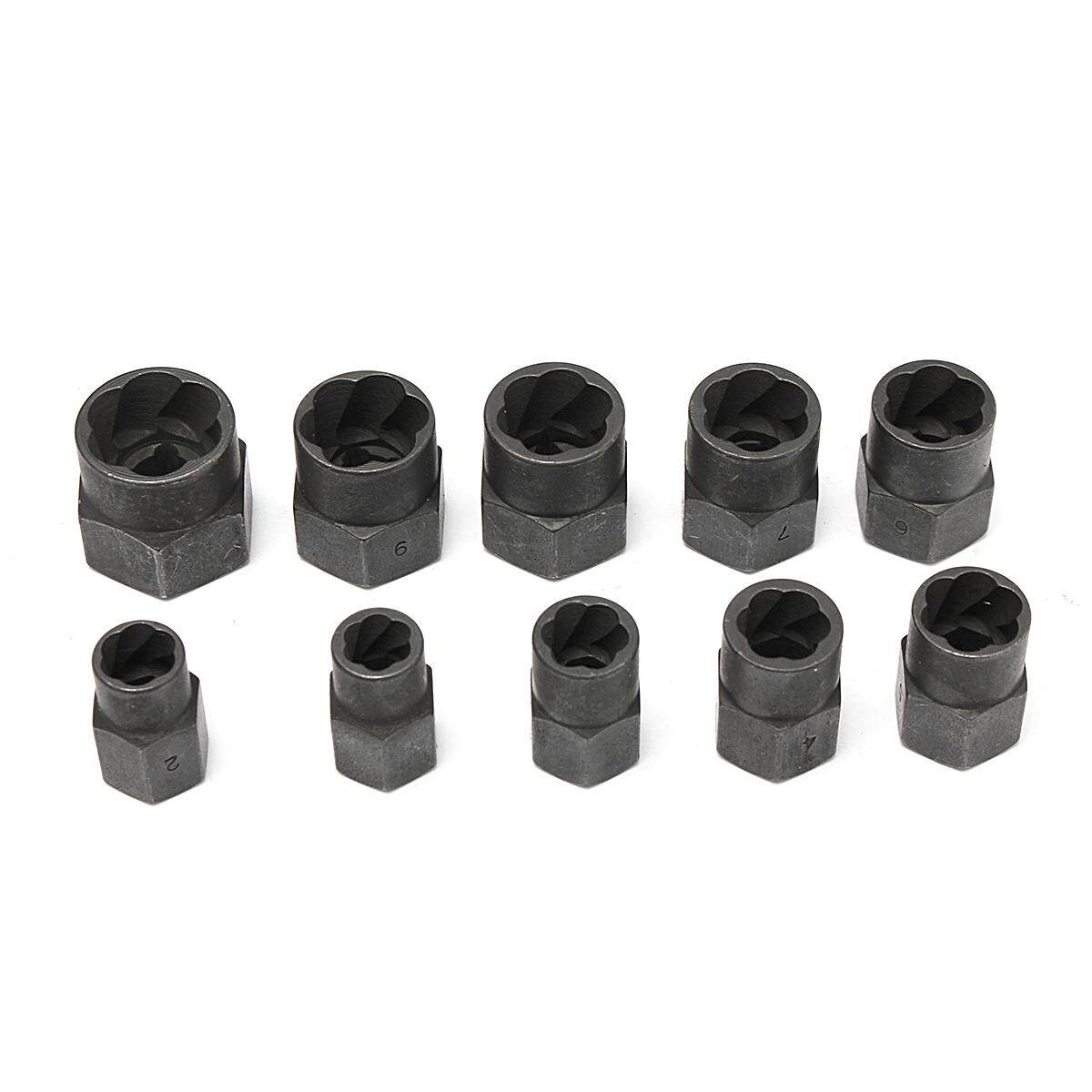 10 Piece Set Cased Damaged Bolt Nut Screw Remover Extractor Remova Set Low High