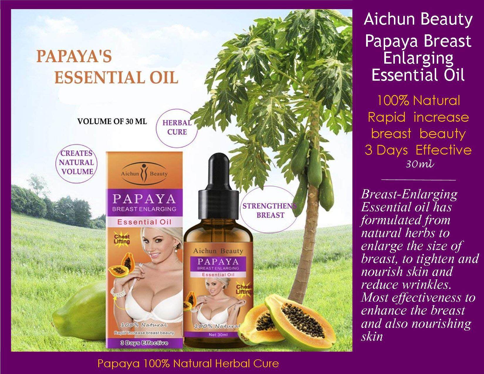 Aichun Beauty Papaya Breast Enlarging Essential Oil 100 Natural Rapid Increase Breast Beauty 3 Days 30ml Lazada