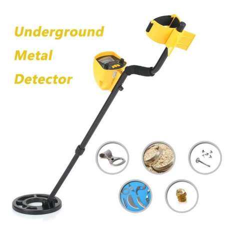XJING Professional Waterproof Underground เครื่องตรวจจับโลหะสีเหลือง MD-3009II โลหะความไวสูง Hunter สีดำ Finder 8 นิ้ว - INTL