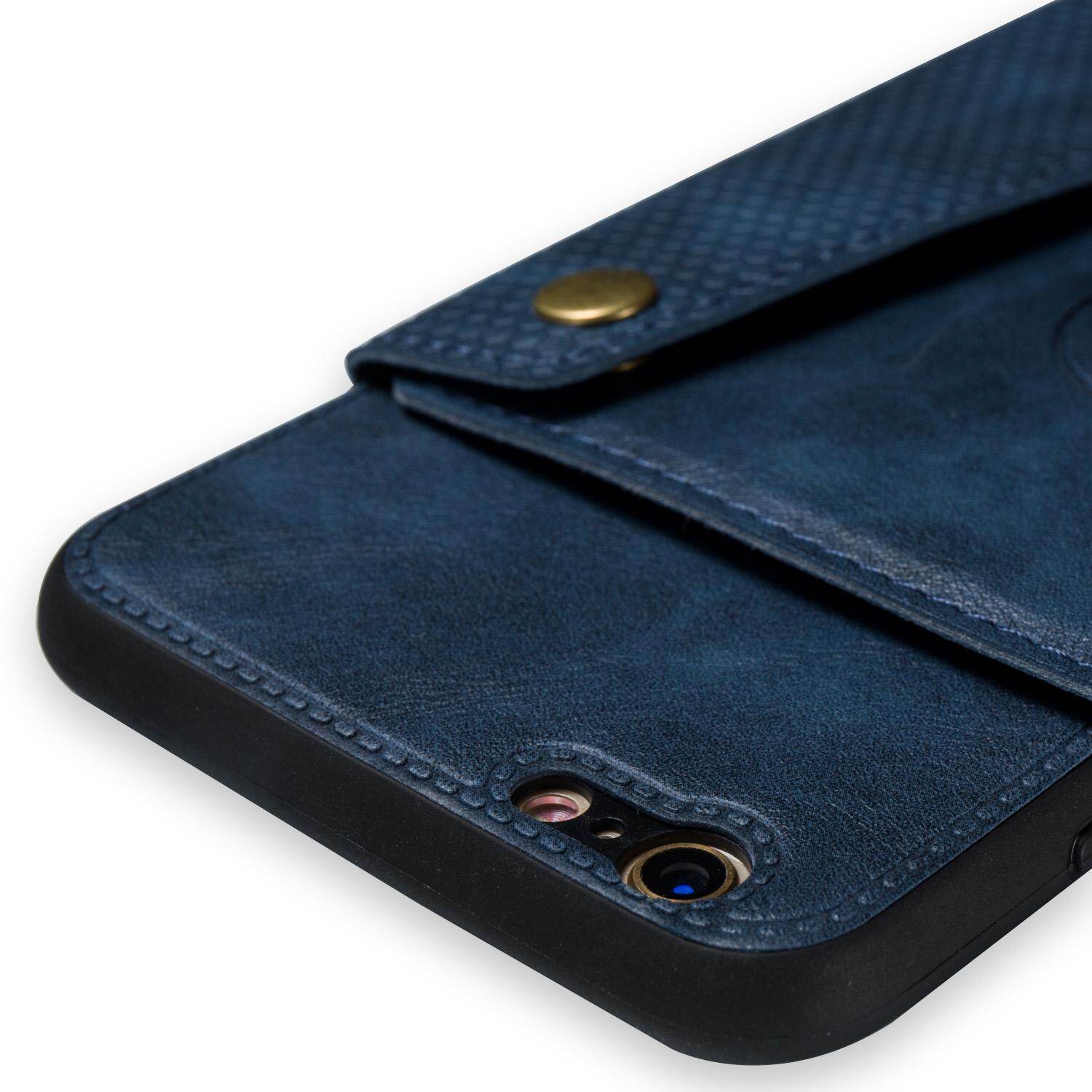 Cho iPhone 6 cộng với & 6S cộng với 5.5 "da trường hợp nhiều Folio lật Bìa Wallet trở lại trường hợp vỏ, có thể làm việc với gắn trên xe hơi, ẩn thẻ tín dụng ID khe cắm chủ, retro nút kim loại clasp, đứng hỗ trợ