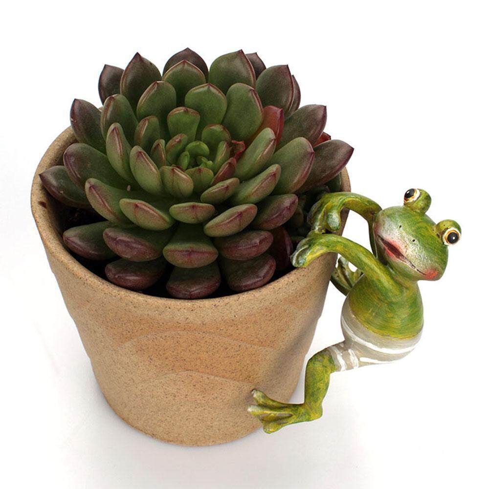 leegoal 4Pcs/Set Cartoon Cute Climbing Frog Potted Ornaments