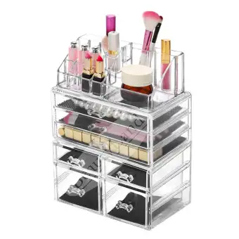 Beautyland 7 Tier 7 Drawers Clear Acrylic Cosmetic Drawers Makeup