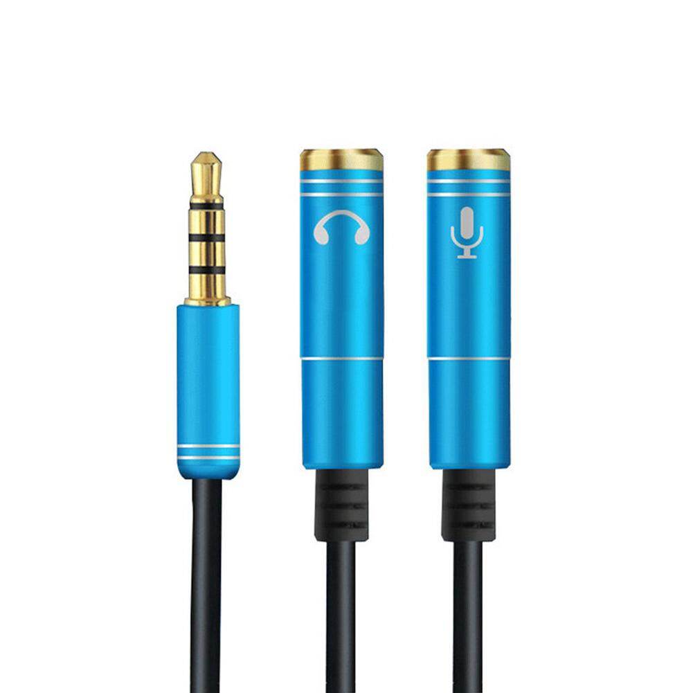3.5mm Headphone Mic Audio Y Splitter Cable Female to 2 Male Audio Splitter Extension for Laptop Headphone Aux Cable Adapter