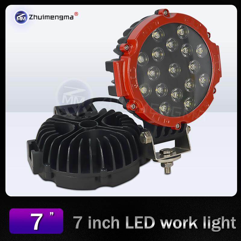 1 cái Đỏ Lũ Tia 51 W 7 Inch Vòng Đèn LED 6000 K 3570LM IP67 Tại Chỗ/Lũ Lái Xe công việc Đèn cho XE Jeep SUV Thuyền 4x4 Tắt Đường Đèn LED