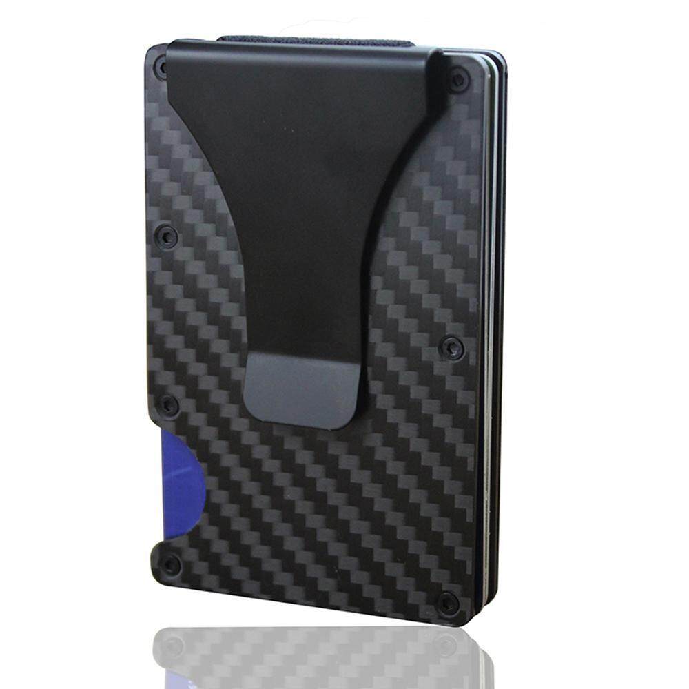 Credit Card Wallet Carbon Fiber RFID Blocking Protection Anti-Theft Money Clip