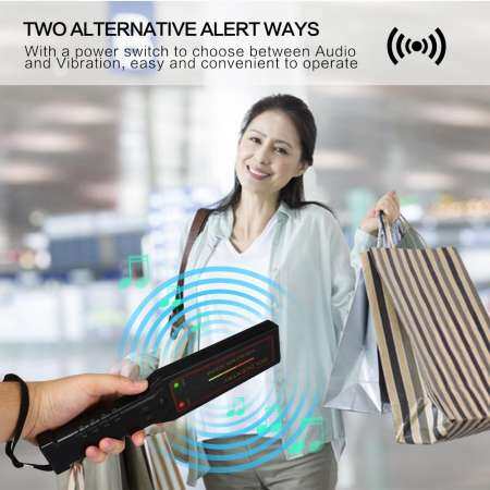 FCSecurity เครื่องตรวจจับโลหะ, มือถือปรับความไวได้ Super เครื่องสแกนมือไร้สาย 16 LED LightsFor สนามบิน, Open Port, Frontier, บริษัท Entrance (9 โวลต์ Non - แบตเตอรี่แบบชาร์จไฟได้รวม)