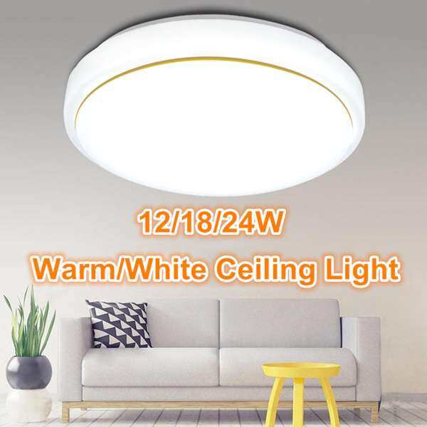 Modern Dimming LED Ceiling Down Light Bedroom Lamp Surface Mount Remote Control # White light 26cm