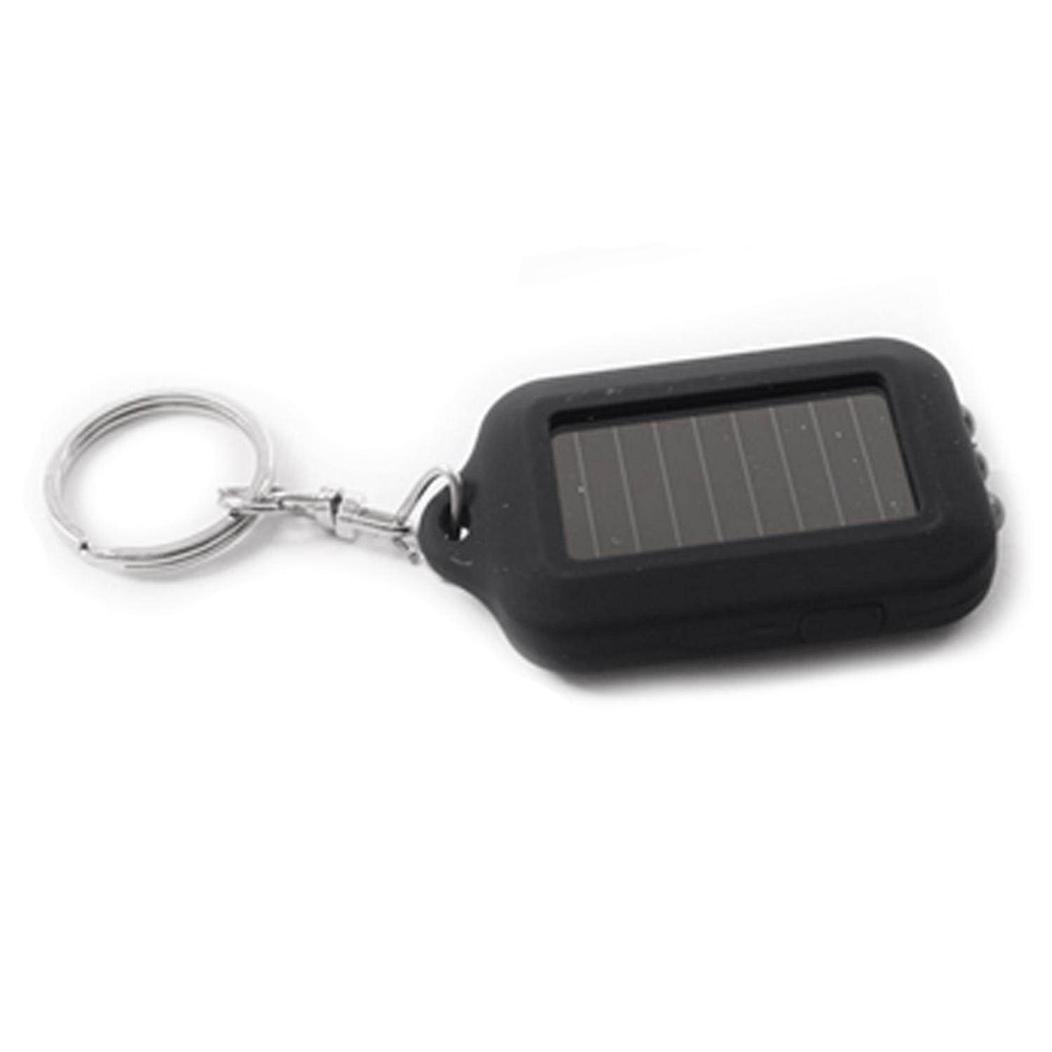 PORTABLE SOLAR PANEL TORCH KEYRING 3 LED POWERED KEY RING CHAIN ...