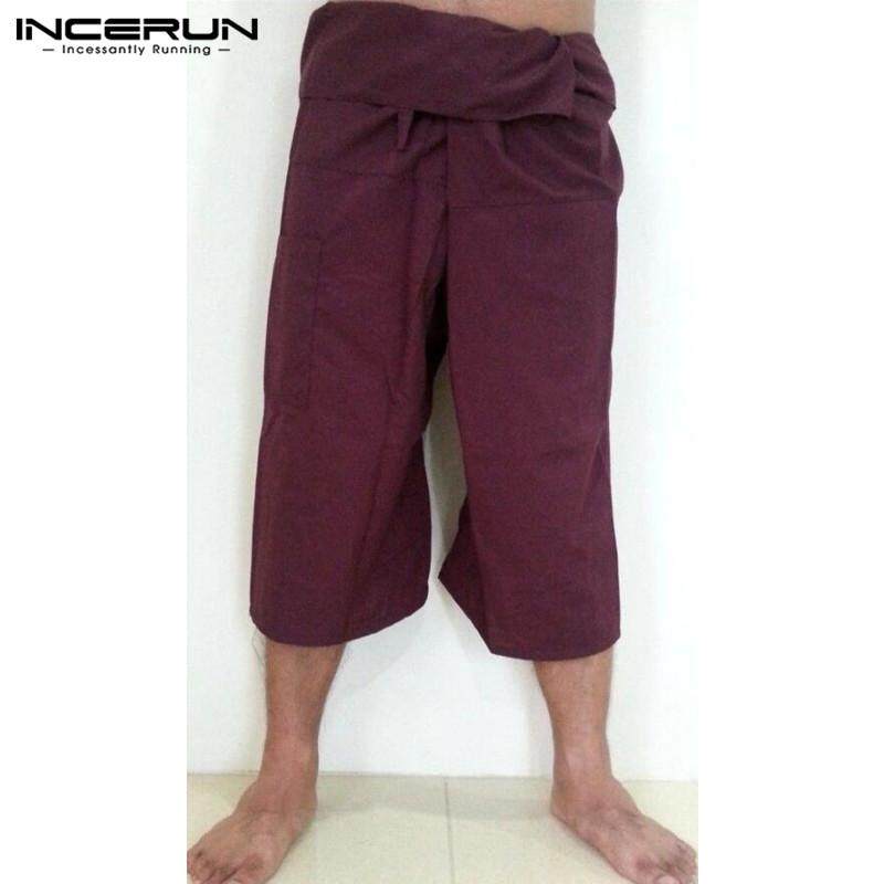 YOGA Massage Thai Fisherman Trousers Pants 3//4 Length Pocket Wrap Men /& Women