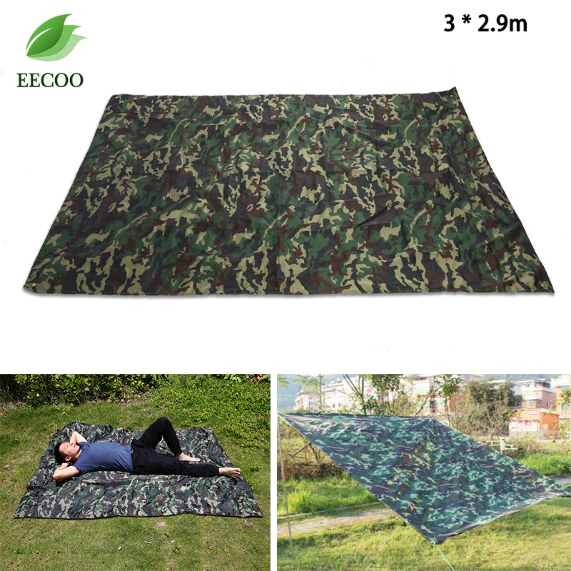 Camouflage Outdoor Portable Lightweight Waterproof Mat RainTent Tarp Shelter (3*2.9m)