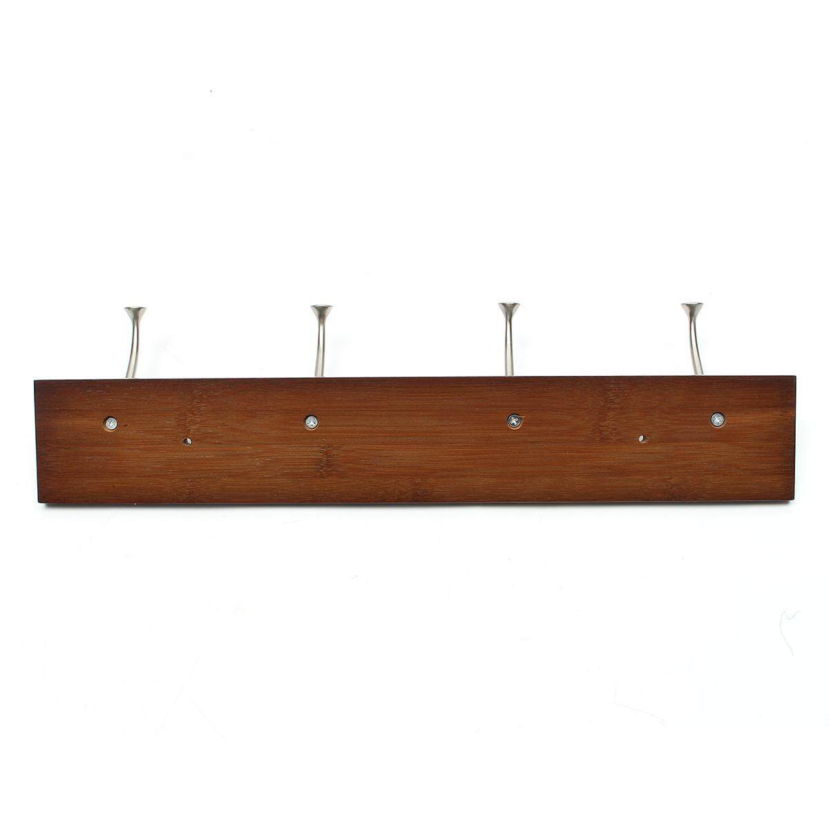 Solid Oak Vintage Coat Rack, Triple Cast Iron Hooks Handmade Wooden Wall Mounted（Brown ）