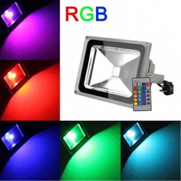 30W RGB Color Changing LED Flood Spot Light Outdoor Landscape Lamp Waterproof+IR