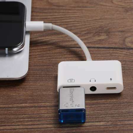 Newest 3 in 1 For Lightning to OTG USB Camera Adapter with Charging Port  3.5mm headphone jack for iPhone iPad iOS 9.3-11.3
