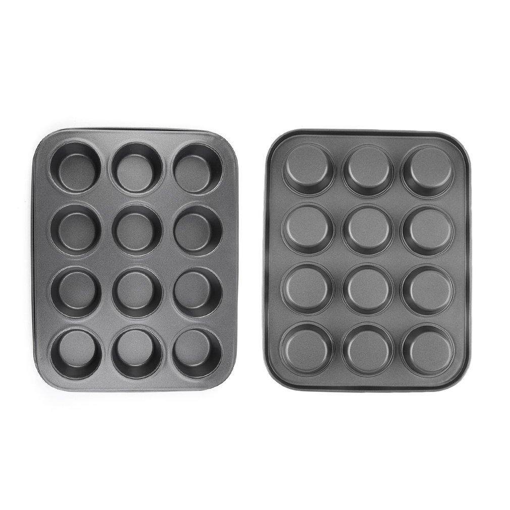 GETEK 12 Cups Mini Muffin Bun Cupcake Baking Bakeware Mould Tray Pan Kitchen