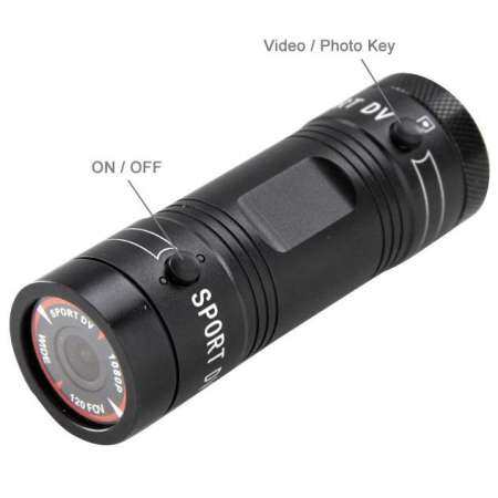 Full HD 1080 จุดกล้องบนหมวกกันน็อค/กล้องเพื่อการกีฬา/กล้องติดจักรยาน, สนับสนุน TF, 120 องศากว้างมุมเลนส์