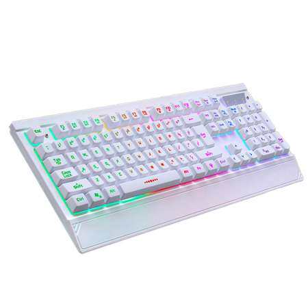 104 ปุ่ม USB สายสีสัน Breathable เกมแบ็คไลท์แป้นพิมพ์แป้นคีย์ที่มีสายรัดข้อมือสำหรับคอมพิวเตอร์พีซีเดสก์ท็อปแล็ปท็อป