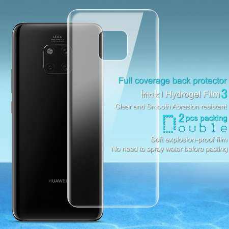 Imak 2 ชิ้น/แพ็คเกจ Hydrogel ฟิล์ม 3th Gen สำหรับ HUAWEI Mate 20 Pro 3D คลุมทั้งหมดสำหรับ HUAWEI Mate 20 Pro กลับปกป้องหน้าจอฟิล์ม