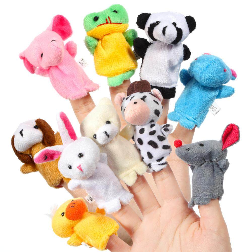 10 Pcs Kartun Hewan Boneka Plush Jari Set Cute Boneka Untuk Anak Cerita Waktu Menunjukkan Bermain Sekolah