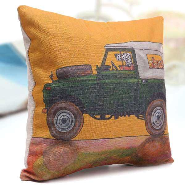 Dogs Pictorial Cushion Cover Car Seat Linen Blend Throw Pillow Case Home Decor##01