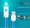 Zenia สายเคเบิลหลอดไฟสี TPE ไฟ LED Sync ข้อมูลสำหรับ for Apple iPhone iPad
