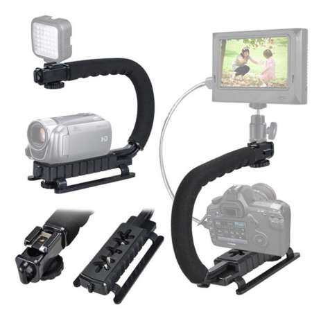 B-F วิดีโอตัวจับยึดที่มีเสถียรภาพ Grip เครื่องกันสั่นแบบมือถือสำหรับ SLR Camera