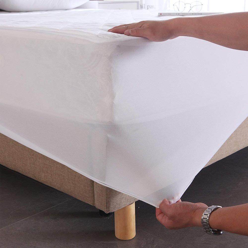 LFH 90x190cm Microfiber Ultrasonic Embossed Quilt Mattress Pad Cover Bed Protector With Elastic Sheet Protector Waterproof Cover