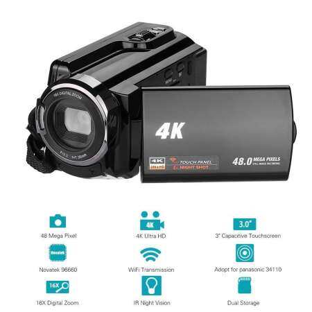 Brisky 4 พัน ULTRA - HD WIFI ดิจิตอลกล้องวีดีโอไนท์วิชั่น IR กล้องดิจิตอลกล้องวิดีโอ UK Plug - INTL