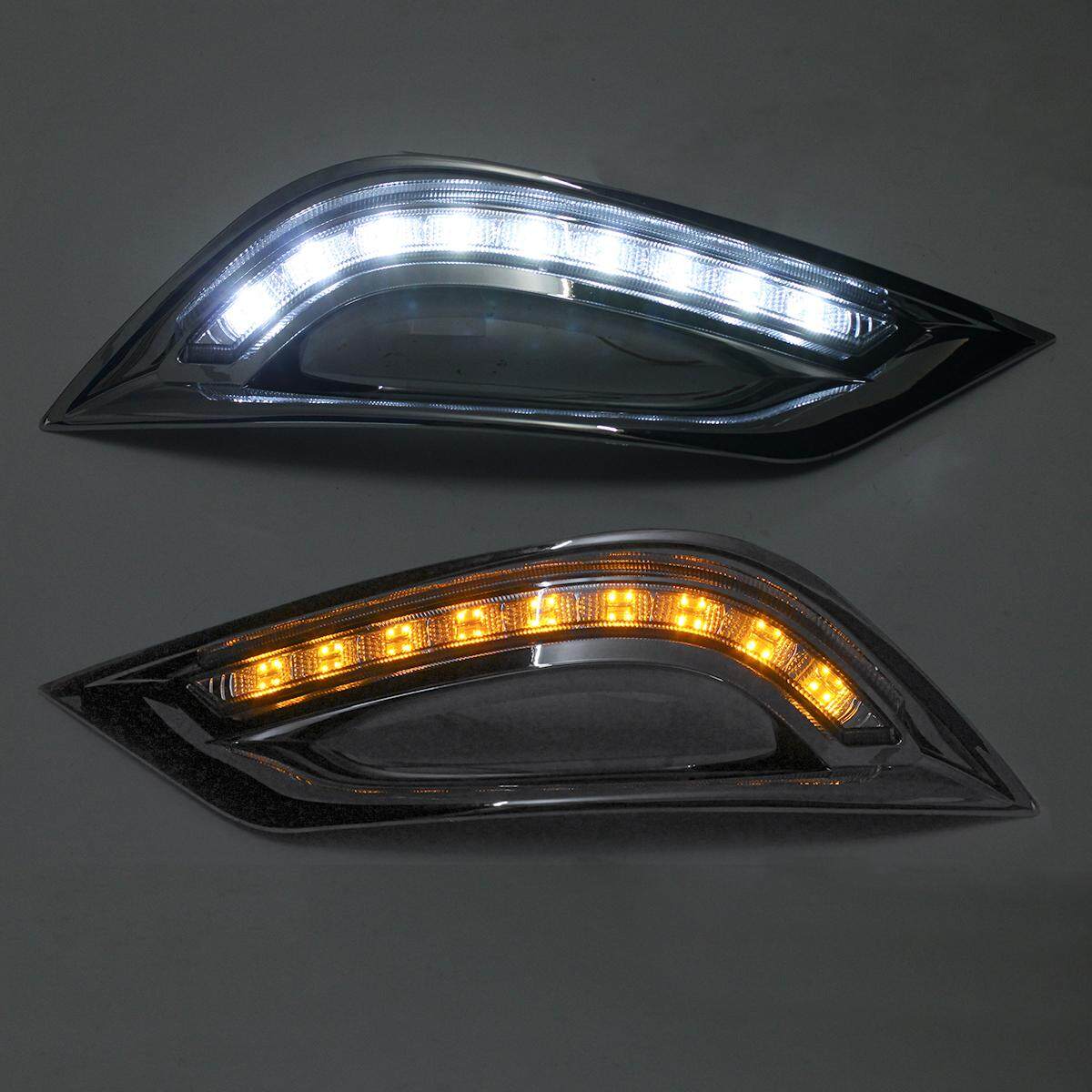 Cặp ĐÈN LED Trắng + Vàng Đèn Chạy Ban Ngày Cho Xe Hyundai Sonata 2011-2014