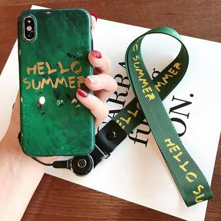 ใหม่เอกลักษณ์ Apple x เคสมือถือ iphone6s เคสยางกันกระแทก 7 plus ยอดนิยมแบรนด์ฮิต 8 P เชือกแขวนรุ่นผู้หญิง XS MAX ความคิดสร้างสรรค์เขียวสดใส XR เคสนิ่ม