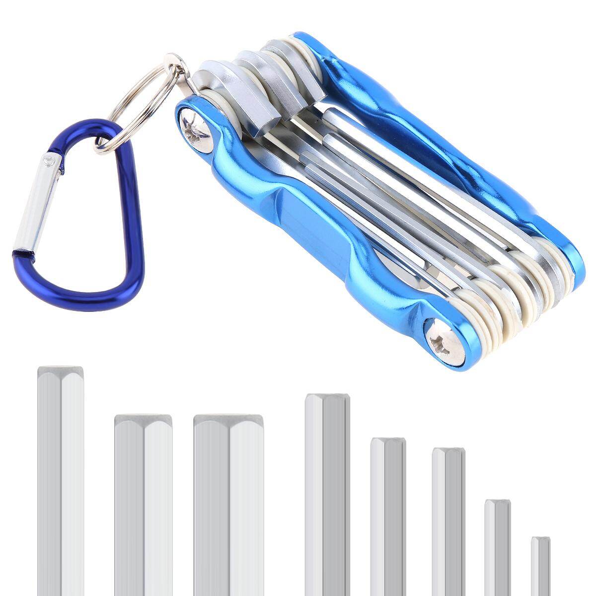 8pcs/set Multifunctional Combination Chrome Vanadium Steel Folding Hex Wrench for Maintenance